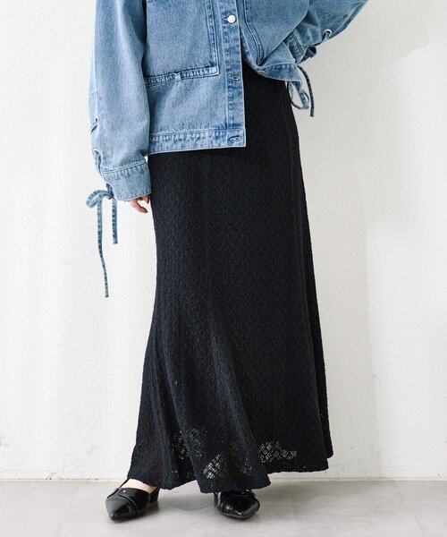 Kastane（カスタネ）の「【セットアップ対応】クロスジャガードスカート（スカート・レディース・アイボリー/ブラック・FREE）」の7枚目の写真