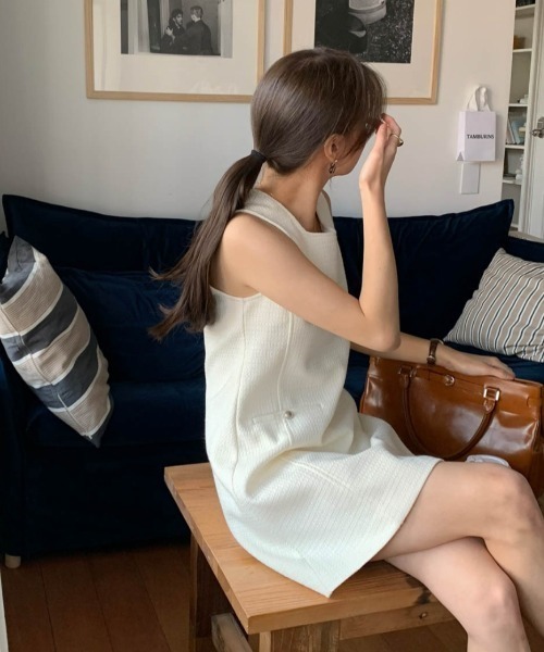 FAVORITO（ファヴォリート）の「ベストワンピース（ワンピース・レディース・ブラック/オフホワイト・F）」の16枚目の写真