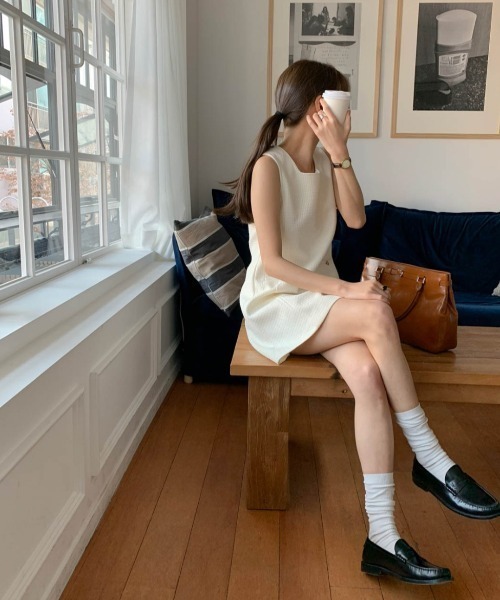 FAVORITO（ファヴォリート）の「ベストワンピース（ワンピース・レディース・ブラック/オフホワイト・F）」の22枚目の写真