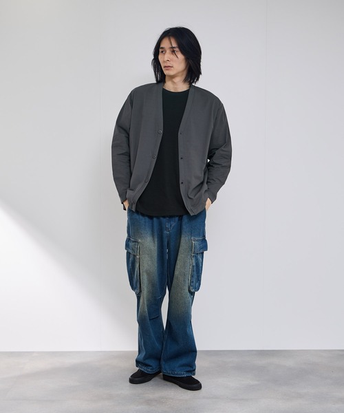 NAVY(ネイビー)の「SARARI テックジョーゼットカーディガン(カーディガン/ボレロ・メンズ・チャコール/ブラック・M/S/XL/L)」の10枚目の写真