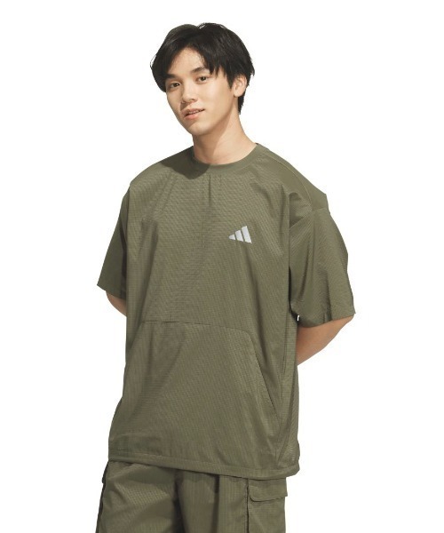 adidas(アディダス)の「アディダス adidas シティテック ルーズフィット ドットエア ブリーザブル ウーブン半袖Tシャツ(Tシャツ/カットソー・メンズ・オリーブ/ブラック/グリーン・S/M/3L/LL/L)」の1枚目の写真
