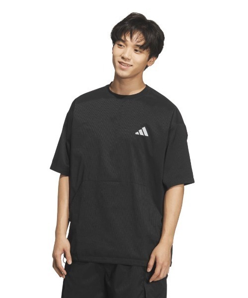adidas(アディダス)の「アディダス adidas シティテック ルーズフィット ドットエア ブリーザブル ウーブン半袖Tシャツ(Tシャツ/カットソー・メンズ・オリーブ/ブラック/グリーン・S/M/3L/LL/L)」の2枚目の写真