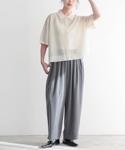for/c(フォーシー)の「ニットポロカーディガン【サスティナブル】(ニット/セーター・レディース・ブラウン/アイボリー/ブラック・M/L)」の15枚目の写真