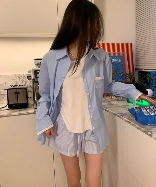 CELENA BEATS(セレナビーツ)の「ストライプカラーショートパンツ(その他パンツ・レディース・ブルー/ピンク・FREE)」の4枚目の写真