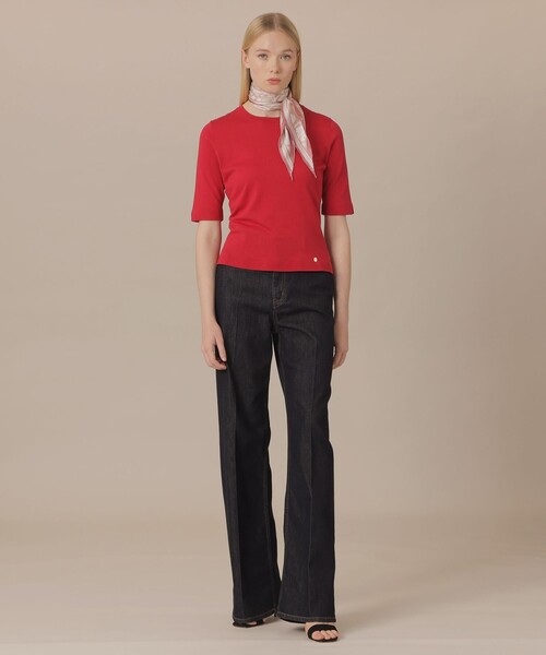 MACKINTOSH LONDON（マッキントッシュ ロンドン）の「【婦人画報4月号掲載】【BIBURY FLOWER】バイブリーフラワーミニダイヤモンドシェイプスカーフ（バンダナ/スカーフ・レディース・ベージュ/グリーン/ブルー系その他2・FREE）」の5枚目の写真