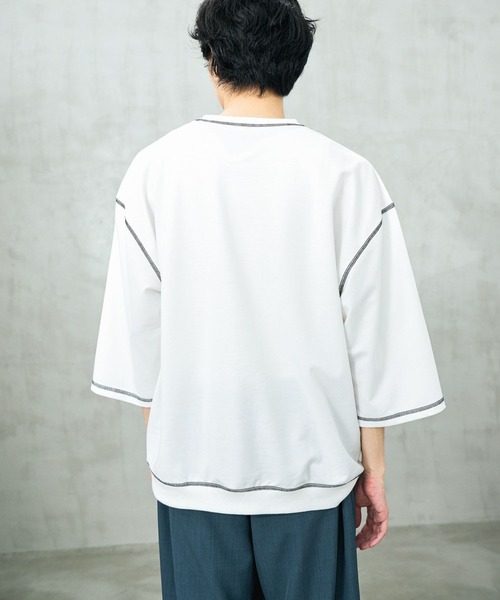 LAKOLE(ラコレ)の「ステッチミニ裏毛クロップドT / 659505(Tシャツ/カットソー・メンズ・ブラック/オレンジ/グリーン/ホワイト・MEDIUM/LARGE)」の6枚目の写真