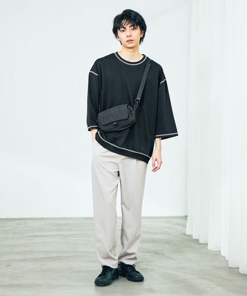 LAKOLE(ラコレ)の「ステッチミニ裏毛クロップドT / 659505(Tシャツ/カットソー・メンズ・ブラック/オレンジ/グリーン/ホワイト・MEDIUM/LARGE)」の7枚目の写真