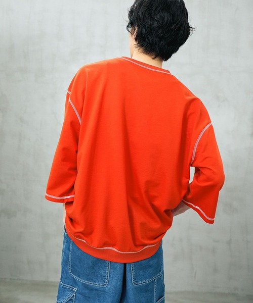 LAKOLE(ラコレ)の「ステッチミニ裏毛クロップドT / 659505(Tシャツ/カットソー・メンズ・ブラック/オレンジ/グリーン/ホワイト・MEDIUM/LARGE)」の12枚目の写真