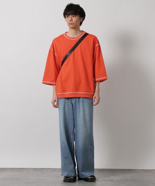 LAKOLE(ラコレ)の「ステッチミニ裏毛クロップドT / 659505(Tシャツ/カットソー・メンズ・ブラック/オレンジ/グリーン/ホワイト・MEDIUM/LARGE)」の22枚目の写真