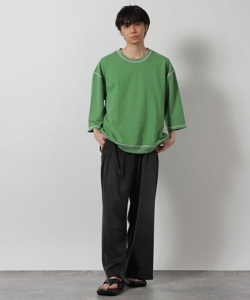 LAKOLE(ラコレ)の「ステッチミニ裏毛クロップドT / 659505(Tシャツ/カットソー・メンズ・ブラック/オレンジ/グリーン/ホワイト・MEDIUM/LARGE)」の19枚目の写真