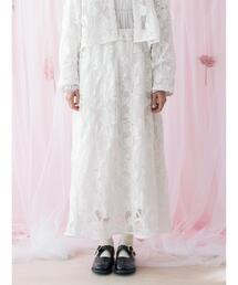 TSUHARU by Samansa Mos2 | 【WHITE COLLECTION】オーバーレーススカート(スカート)
