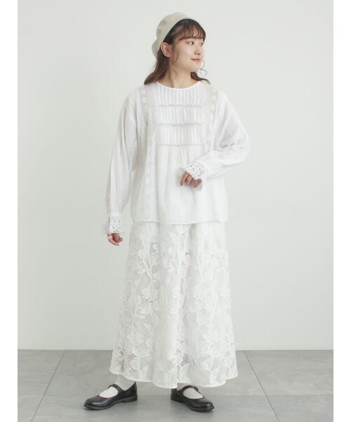 TSUHARU by Samansa Mos2（ツハルバイサマンサモスモス）の「【WHITE COLLECTION】オーバーレーススカート（スカート・レディース・ホワイト・F）」の11枚目の写真