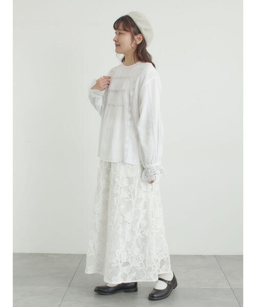 TSUHARU by Samansa Mos2（ツハルバイサマンサモスモス）の「【WHITE COLLECTION】オーバーレーススカート（スカート・レディース・ホワイト・F）」の12枚目の写真