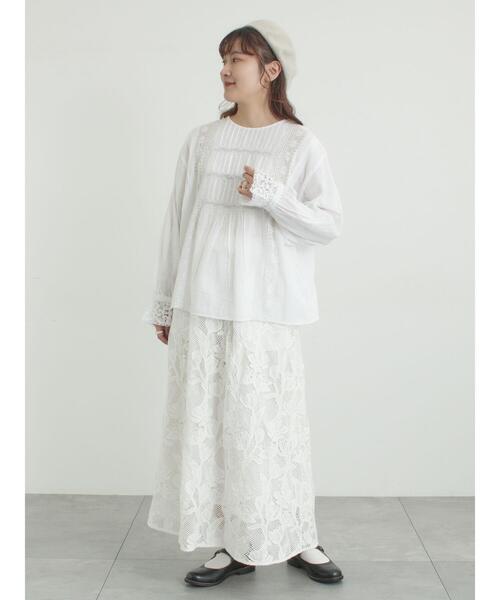 TSUHARU by Samansa Mos2（ツハルバイサマンサモスモス）の「【WHITE COLLECTION】オーバーレーススカート（スカート・レディース・ホワイト・F）」の13枚目の写真