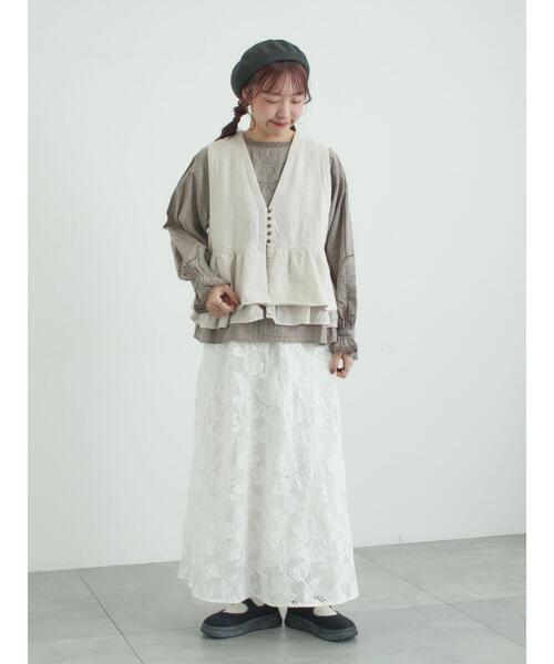 TSUHARU by Samansa Mos2（ツハルバイサマンサモスモス）の「【WHITE COLLECTION】オーバーレーススカート（スカート・レディース・ホワイト・F）」の15枚目の写真