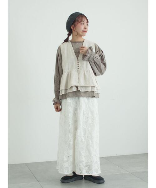 TSUHARU by Samansa Mos2（ツハルバイサマンサモスモス）の「【WHITE COLLECTION】オーバーレーススカート（スカート・レディース・ホワイト・F）」の16枚目の写真