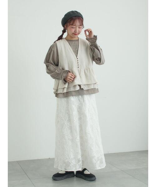 TSUHARU by Samansa Mos2（ツハルバイサマンサモスモス）の「【WHITE COLLECTION】オーバーレーススカート（スカート・レディース・ホワイト・F）」の5枚目の写真