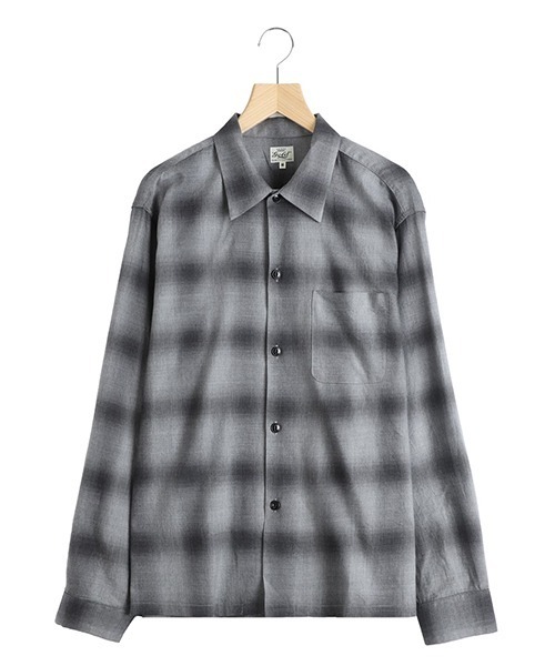 GOLD（ゴールド）の「GOLD / ゴールド：COTTON / SILK NEL CHECK OPEN SHIRT：26A-GL29646[MUS]（シャツ/ブラウス・メンズ・グレー・M）」の9枚目の写真