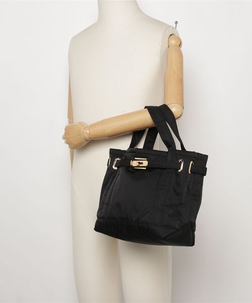 sita parantica（シータパランティカ）の「SITA PARANTICA（シータ パランティカ）BONDED POLYESTER TWILLTOTE-トートバッグ/Sサイズ（トートバッグ・レディース・ブラック・S）」の5枚目の写真