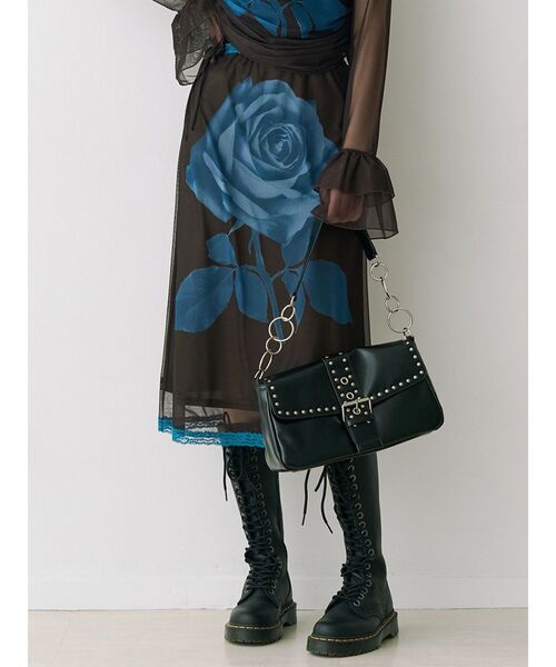 jouetie（ジュエティ）の「ローズシアーミドルスカート（スカート・レディース・アイボリー/ブラウン・MEDIUM）」の2枚目の写真