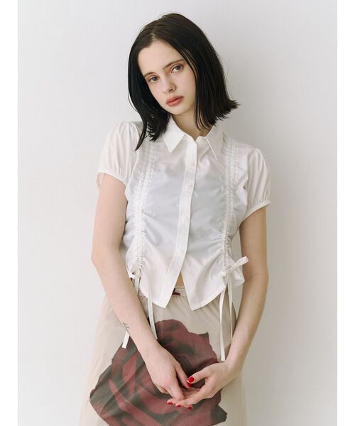 jouetie（ジュエティ）の「ローズシアーミドルスカート（スカート・レディース・アイボリー/ブラウン・MEDIUM）」の10枚目の写真