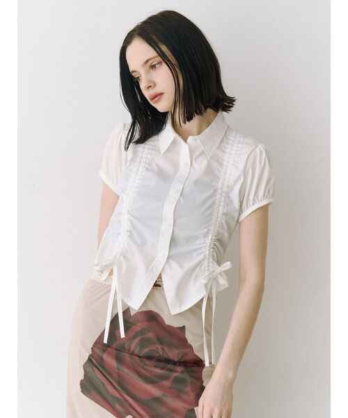 jouetie（ジュエティ）の「ローズシアーミドルスカート（スカート・レディース・アイボリー/ブラウン・MEDIUM）」の11枚目の写真