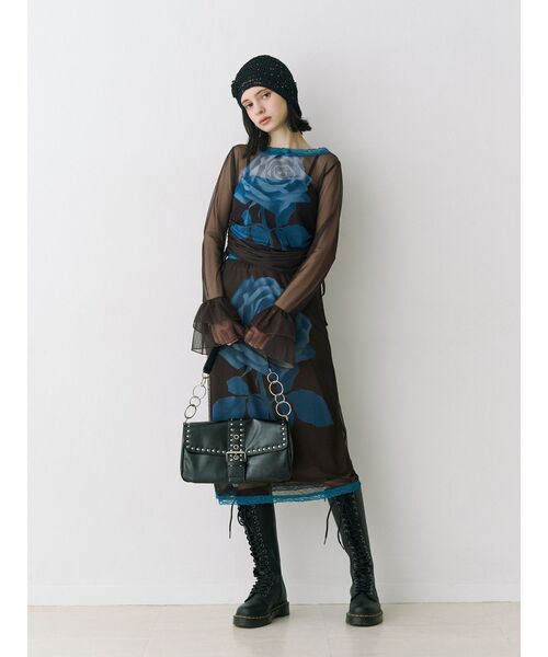 jouetie（ジュエティ）の「ローズシアーミドルスカート（スカート・レディース・アイボリー/ブラウン・MEDIUM）」の12枚目の写真