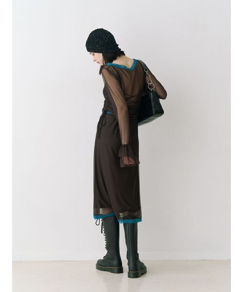 jouetie（ジュエティ）の「ローズシアーミドルスカート（スカート・レディース・アイボリー/ブラウン・MEDIUM）」の15枚目の写真