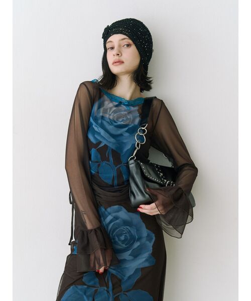 jouetie（ジュエティ）の「ローズシアーミドルスカート（スカート・レディース・アイボリー/ブラウン・MEDIUM）」の18枚目の写真