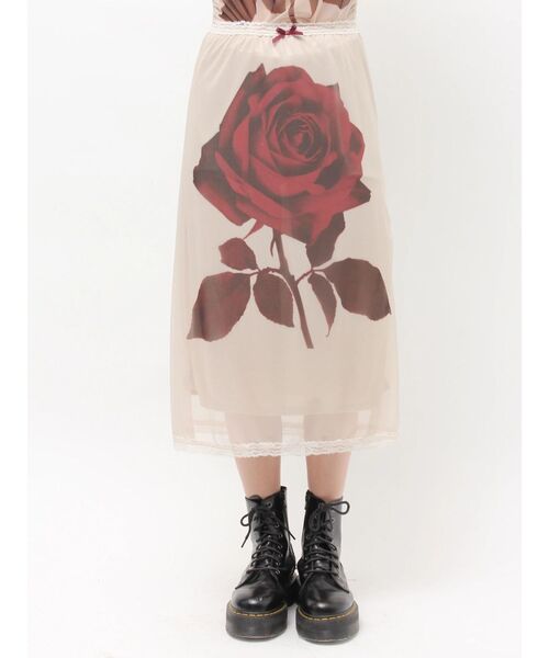 jouetie（ジュエティ）の「ローズシアーミドルスカート（スカート・レディース・アイボリー/ブラウン・MEDIUM）」の22枚目の写真