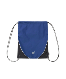 Nylon Color Block Drawstring Bag Navy