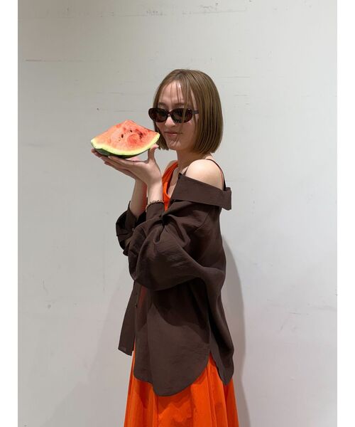 LAGUNAMOON(ラグナムーン)の「アシメデザインフレアワンピース 【夏服】(ワンピース・レディース・ブラック/オレンジ・MEDIUM/SMALL)」の19枚目の写真