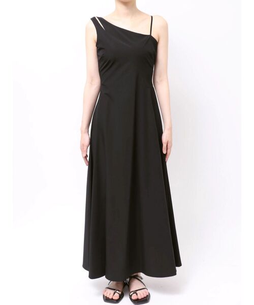 LAGUNAMOON(ラグナムーン)の「アシメデザインフレアワンピース 【夏服】(ワンピース・レディース・ブラック/オレンジ・MEDIUM/SMALL)」の4枚目の写真