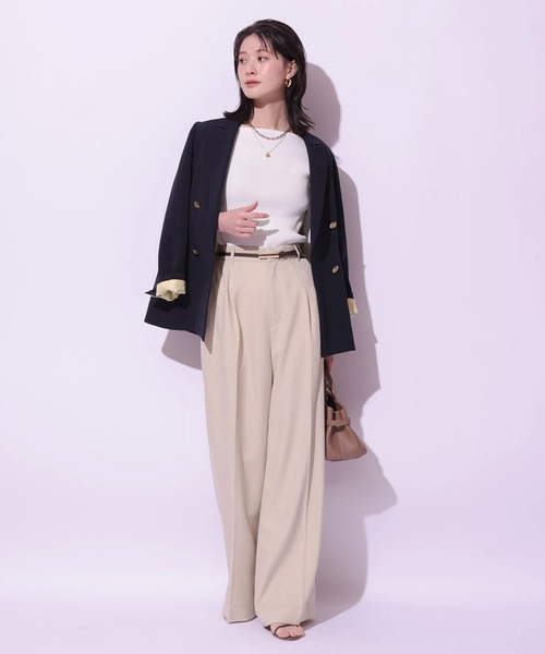 Arpege story(アルページュストーリー)の「ベルト付きタックワイドパンツ(その他パンツ・レディース・ピンク系その他5/ライトイエロー・0/2/1)」の11枚目の写真