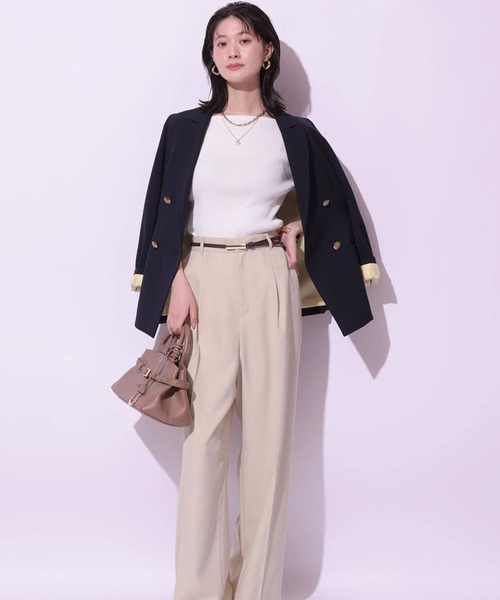 Arpege story(アルページュストーリー)の「ベルト付きタックワイドパンツ(その他パンツ・レディース・ピンク系その他5/ライトイエロー・0/2/1)」の14枚目の写真