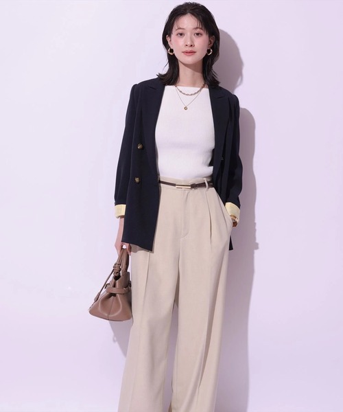 Arpege story(アルページュストーリー)の「ベルト付きタックワイドパンツ(その他パンツ・レディース・ピンク系その他5/ライトイエロー・0/2/1)」の15枚目の写真