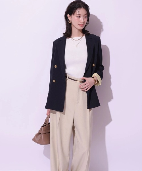 Arpege story(アルページュストーリー)の「ベルト付きタックワイドパンツ(その他パンツ・レディース・ピンク系その他5/ライトイエロー・0/2/1)」の7枚目の写真