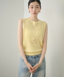 back open sleeveless rib knit /バックオープンノースリーブリブニット