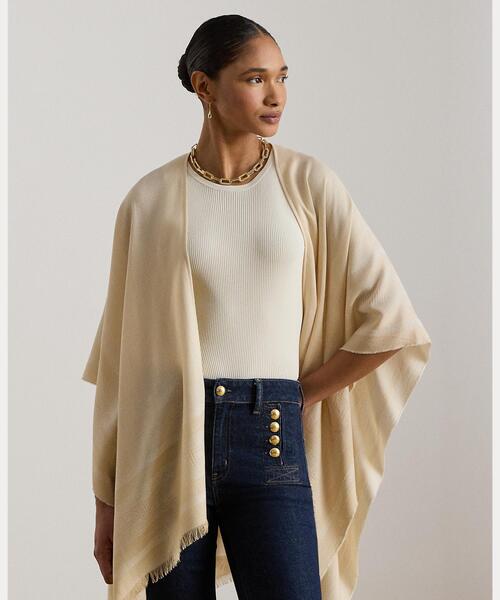 LAUREN RALPH LAUREN(ローレン ラルフ ローレン)の「ベルティングモチーフ ジャカード Ruana(ポンチョ・レディース・ブラウン系6・ONE)」の6枚目の写真
