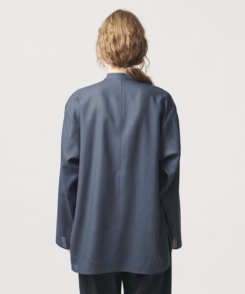 LOEFF(ロエフ)の「<LOEFF>ポリエステルボイル ヘンリーネック シャツ(シャツ/ブラウス・レディース・ネイビー/ブラック・0/1)」の12枚目の写真