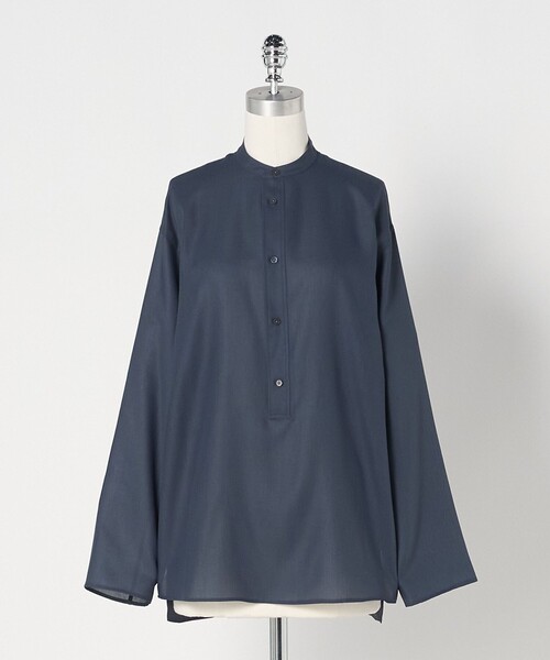 LOEFF(ロエフ)の「<LOEFF>ポリエステルボイル ヘンリーネック シャツ(シャツ/ブラウス・レディース・ネイビー/ブラック・0/1)」の13枚目の写真