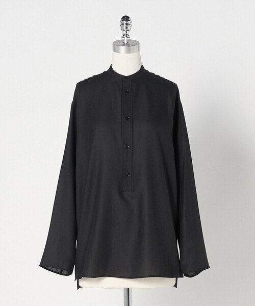 LOEFF(ロエフ)の「<LOEFF>ポリエステルボイル ヘンリーネック シャツ(シャツ/ブラウス・レディース・ネイビー/ブラック・0/1)」の20枚目の写真