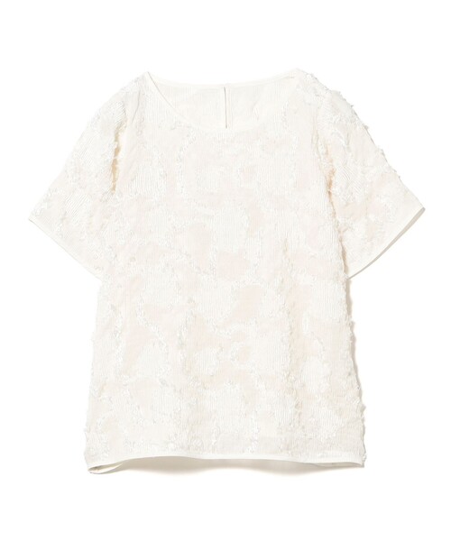 Ray BEAMS(レイビームス)の「【8/6 再値下げ】シュリンク ジャカード トップス(Tシャツ/カットソー・レディース・ホワイト系その他6/ブラック・ONE SIZE)」の11枚目の写真
