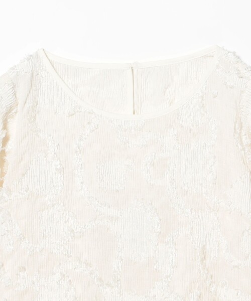 Ray BEAMS(レイビームス)の「【8/6 再値下げ】シュリンク ジャカード トップス(Tシャツ/カットソー・レディース・ホワイト系その他6/ブラック・ONE SIZE)」の12枚目の写真
