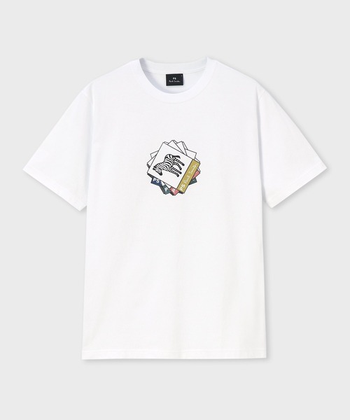 PS Paul Smith（ピーエスポールスミス）の「"Zebra Cards" 半袖Tシャツ / 162557 011R（Tシャツ/カットソー・メンズ・ブラック/ホワイト/オリーブ・LARGE/MEDIUM/SMALL/X-LARGE/XX-LARGE）」の2枚目の写真