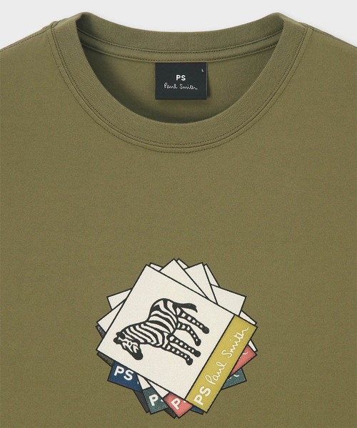 PS Paul Smith（ピーエスポールスミス）の「"Zebra Cards" 半袖Tシャツ / 162557 011R（Tシャツ/カットソー・メンズ・ブラック/ホワイト/オリーブ・LARGE/MEDIUM/SMALL/X-LARGE/XX-LARGE）」の4枚目の写真