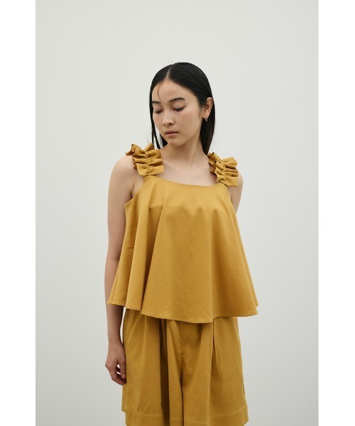 STYLEMIXER（スタイルミキサー）の「フリルショルダーショートオールインワン（つなぎ/オールインワン・レディース・アイボリー/オレンジ/ダークネイビー・MEDIUM/SMALL）」の13枚目の写真