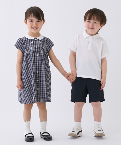 petit main(プティマイン)の「ちびリボンピンタックワンピース(ワンピース・キッズ・ブルー/カラフル/ネイビー・100cm/120cm/80cm/130cm/110cm/90cm)」の9枚目の写真