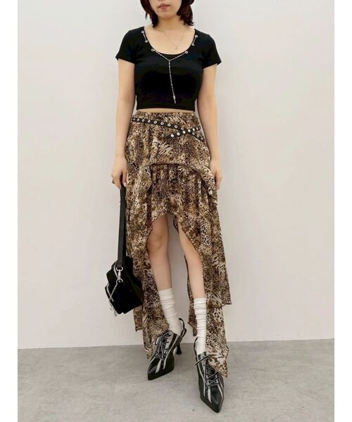 EVRIS(エヴリス)の「ネックレスフレンチスリーブショートトップス(Tシャツ/カットソー・レディース・ブルー/ホワイト/ブラック・FREE)」の16枚目の写真