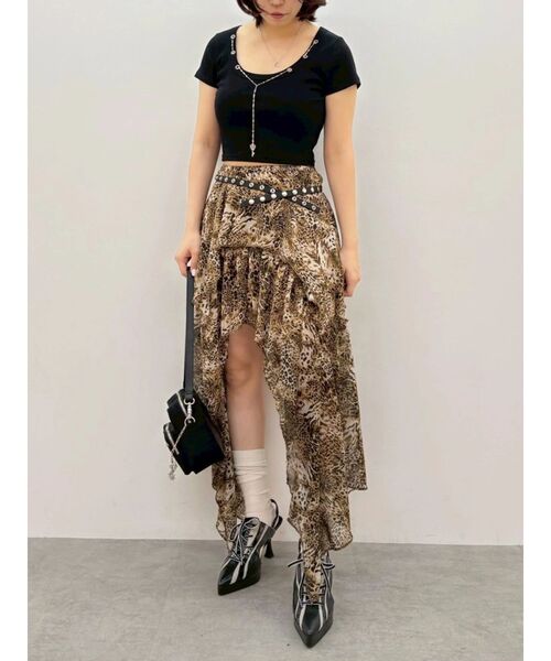 EVRIS(エヴリス)の「ネックレスフレンチスリーブショートトップス(Tシャツ/カットソー・レディース・ブルー/ホワイト/ブラック・FREE)」の17枚目の写真